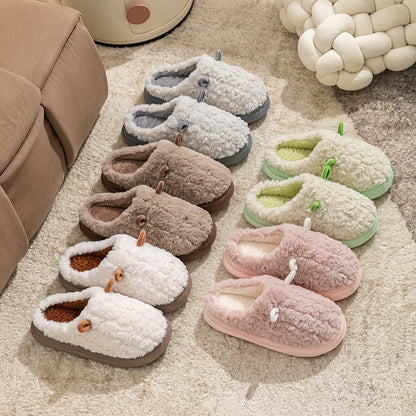 Teddy pantoffels voor dames met twee oortjes op de neus, pluche voering en dikke zool - beeld 9