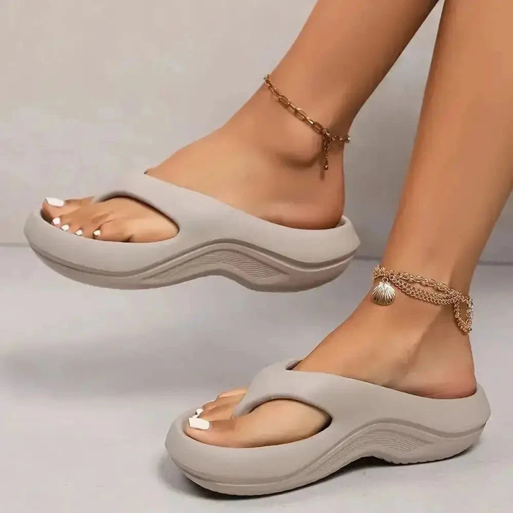 Teenslippers met brede teenband en extra dikke zool van EVA - beeld 2