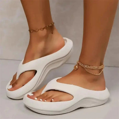Teenslippers met brede teenband en extra dikke zool van EVA - beeld 3