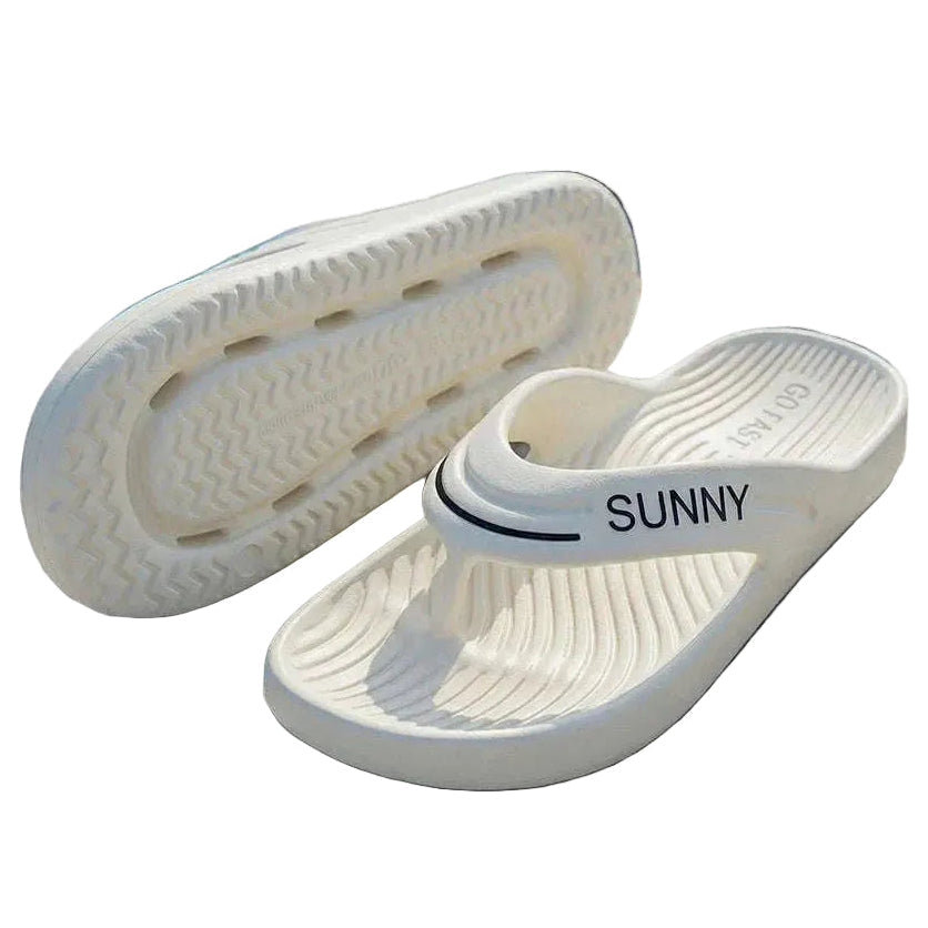 Teenslippers van EVA met dikke zool, brede band en golvend voetbed - beeld 7