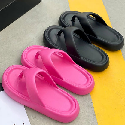 Teenslippers met dikke, zachte EVA-zool en brede platte band - beeld 4