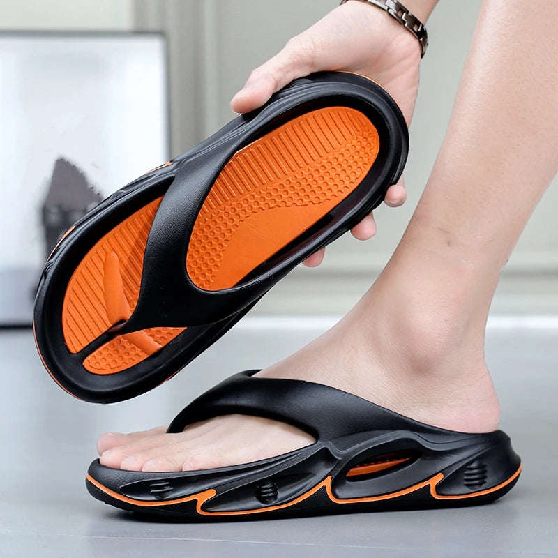 Teenslippers van EVA met dikke zool en tweekleurig voetbed met noppen - beeld 3