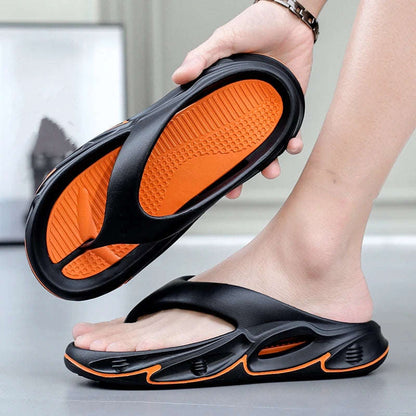 Teenslippers van EVA met dikke zool en tweekleurig voetbed met noppen - beeld 3