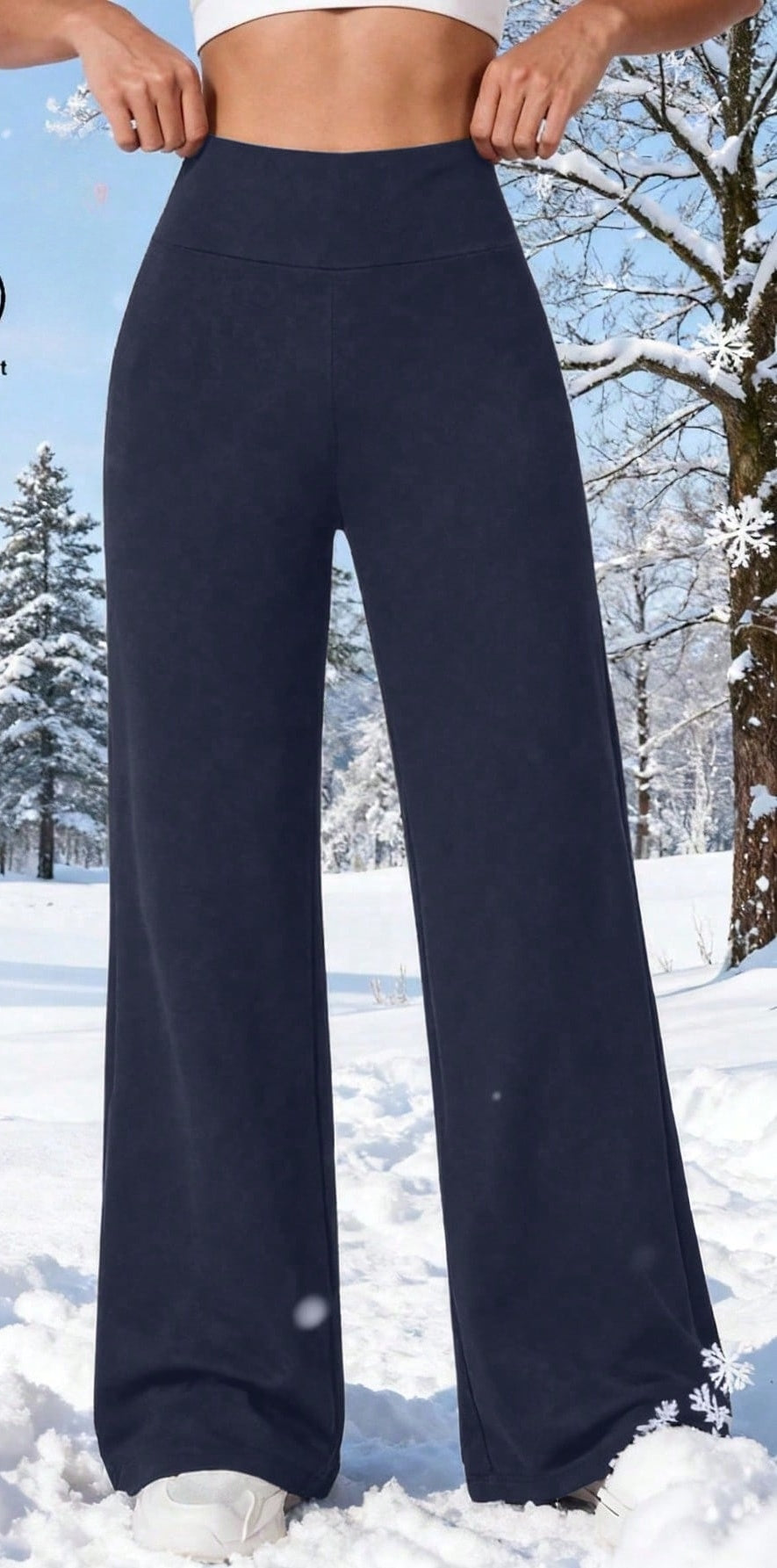 Thermo broek voor dames met wijde pijp en hoge elastische taille - beeld 5