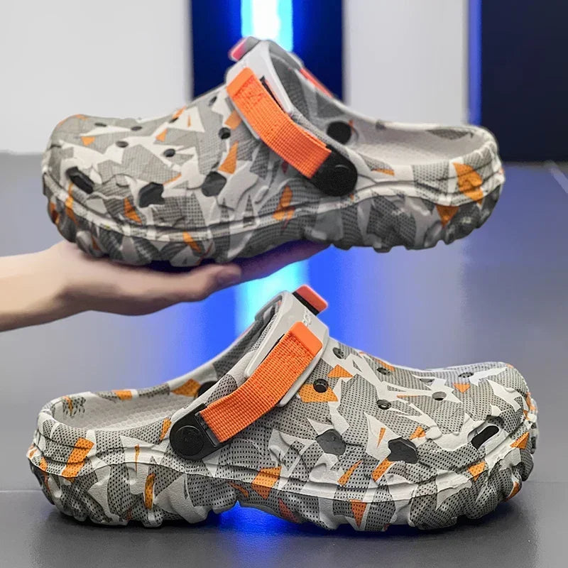 Tuinklompen van EVA met camouflageprint, gaten en verstelbare hielband - beeld 3