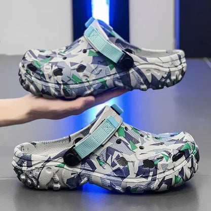 Tuinklompen van EVA met camouflageprint, gaten en verstelbare hielband - beeld 4