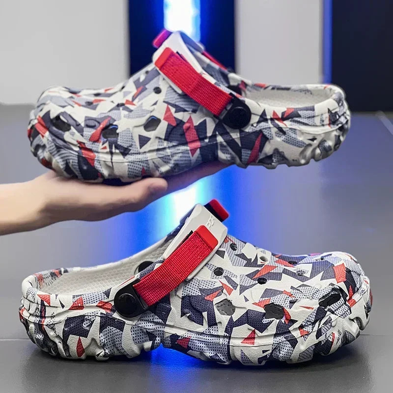 Tuinklompen van EVA met camouflageprint, gaten en verstelbare hielband - beeld 5