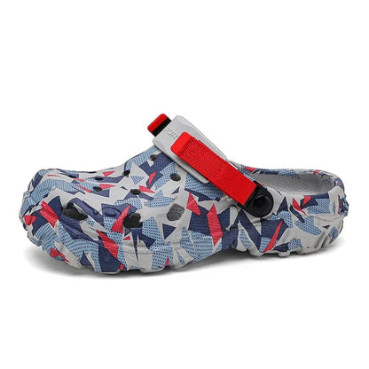 Tuinklompen van EVA met camouflageprint, gaten en verstelbare hielband - camouflage rood