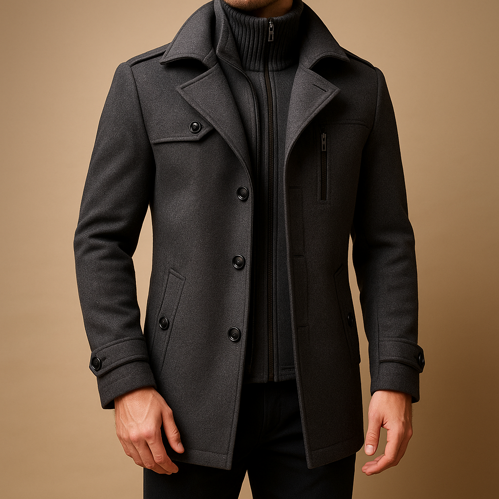 Winterjas heren slim fit tweedelig