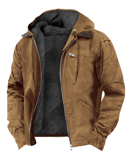 Heren winterjas met warme voering en retro look