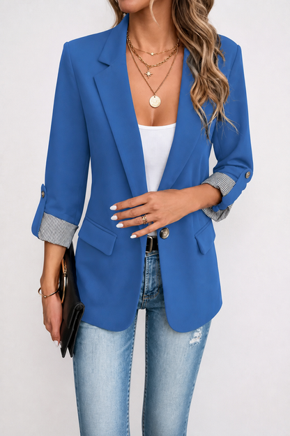 Blazer dames met omslagmouw in Kobaltblauw