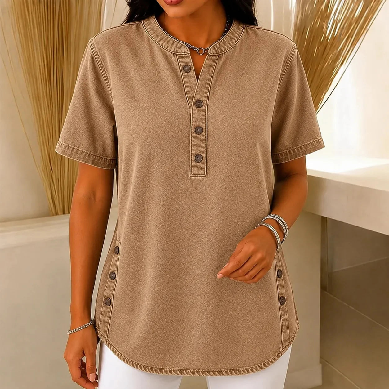 Tuniek dames in denimlook - detailfoto