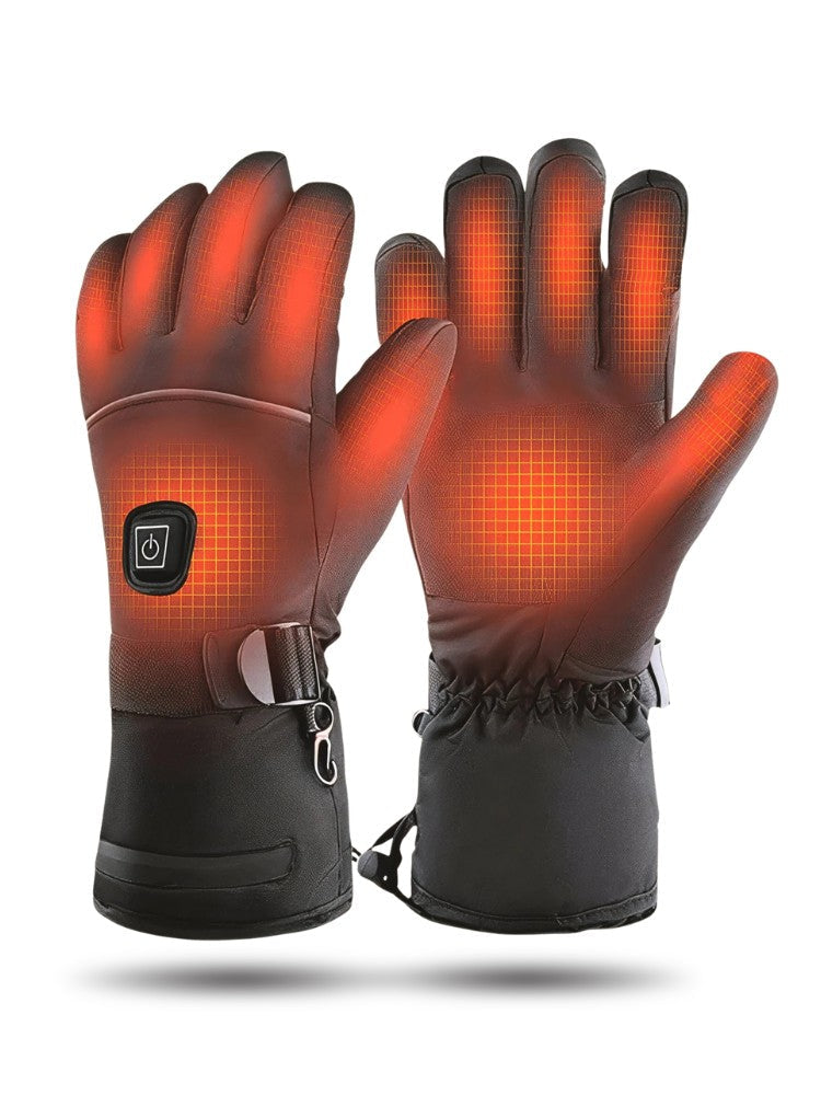 Verwarmde handschoenen met powerbanks, polsband en touchscreen-vingers