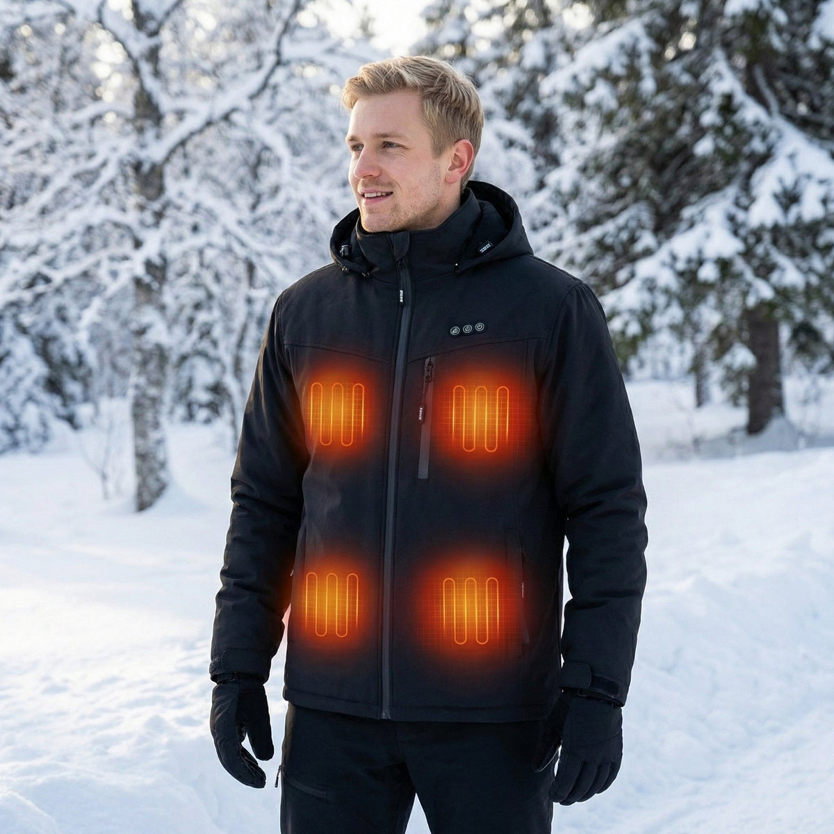 Verwarmde herenjas met capuchon en 8 warmtezones - beeld 2
