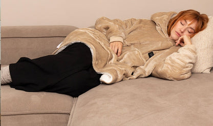 Verwarmde oversized hoodie met capuchon en aan/uit-knop op de borst - beeld 3