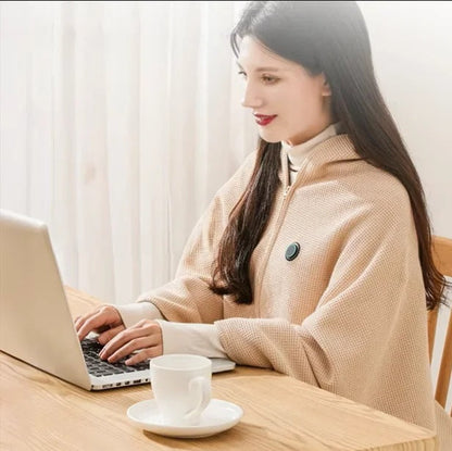 Verwarmde omslagdeken als cape met USB en drie warmtestanden - beeld 4