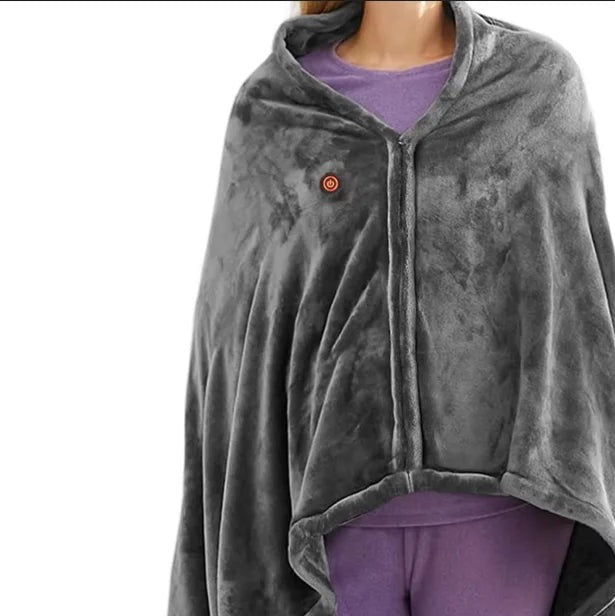 Verwarmde omslagdeken als cape met USB en drie warmtestanden - beeld 7