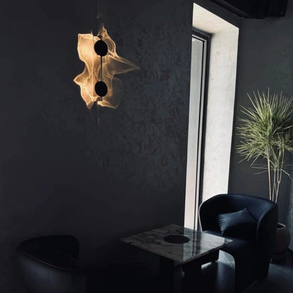 Wandlamp met ronde schijf die een golvend lichtpatroon op de muur werpt - beeld 10