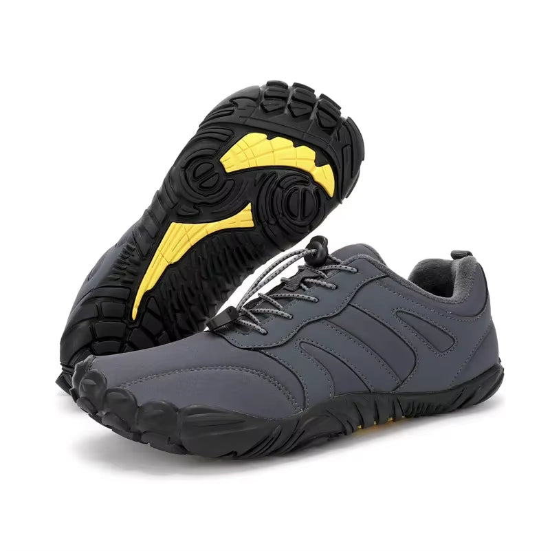 Unisex lage barefoot winterschoenen met koordsluiting en brede neus