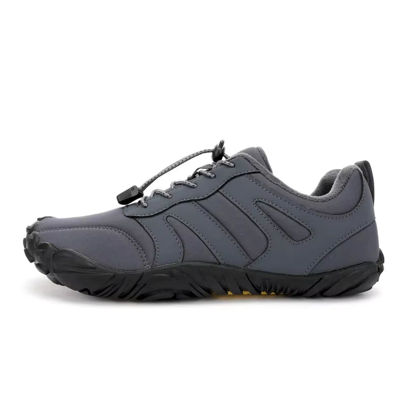 Unisex lage barefoot winterschoenen met koordsluiting en brede neus
