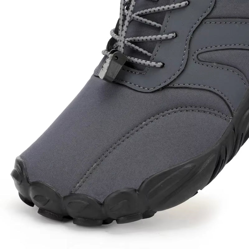 Unisex lage barefoot winterschoenen met koordsluiting en brede neus