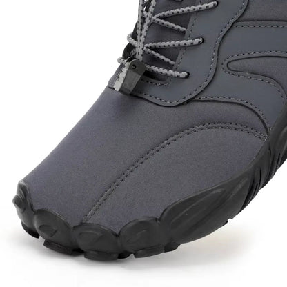 Unisex lage barefoot winterschoenen met koordsluiting en brede neus