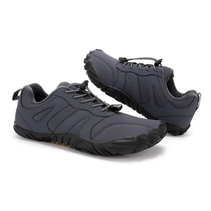 Unisex lage barefoot winterschoenen met koordsluiting en brede neus