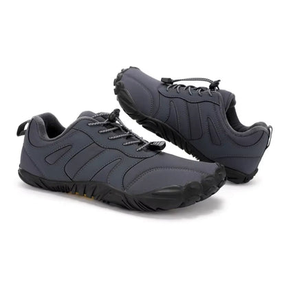 Unisex lage barefoot winterschoenen met koordsluiting en brede neus