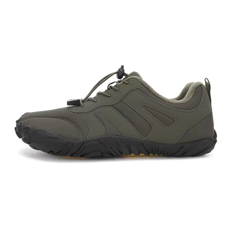 Unisex lage barefoot winterschoenen met koordsluiting en brede neus