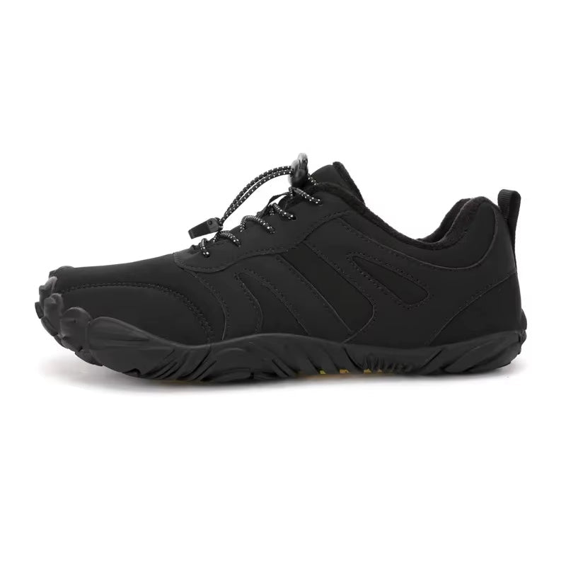 Unisex lage barefoot winterschoenen met koordsluiting en brede neus