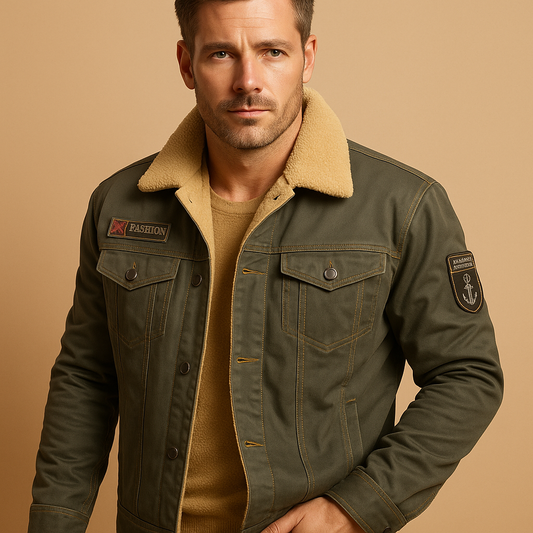 Sherpa Gevoerde Herenjas Winter Warm Regular Fit – Luxe Stevig Katoen