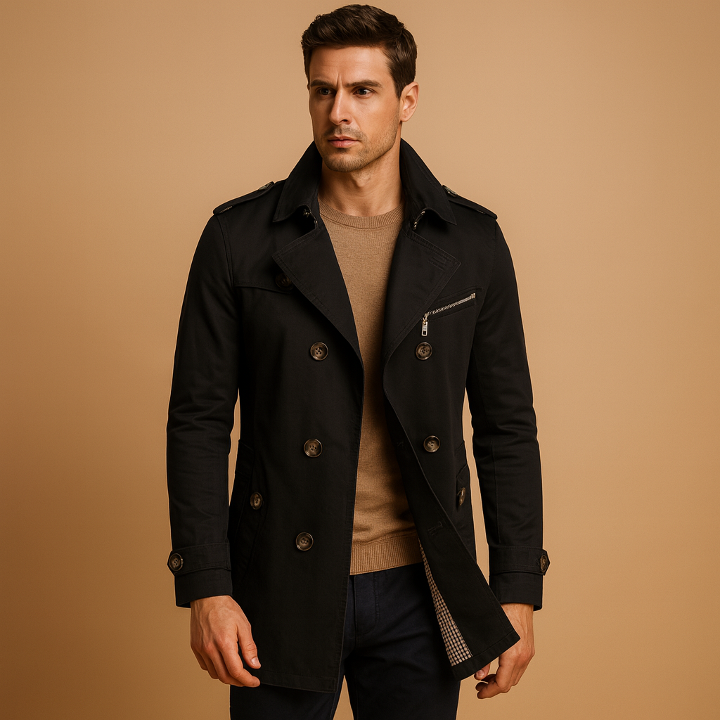 Trenchcoat heren waterdicht omkeerbaar