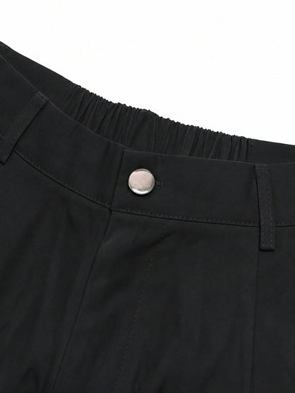 Wijde cargobroek voor dames met hoge taille, klepzakken op de zijkant en lange rechte pijp - beeld 14