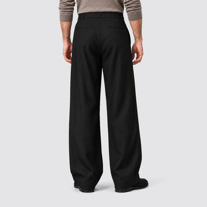 Wijde plooibroek voor heren met hoge taille en knoopdetails - beeld 4