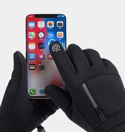 Winterhandschoenen met touchscreen-vinger, antislipprint en ritsvakje - beeld 2