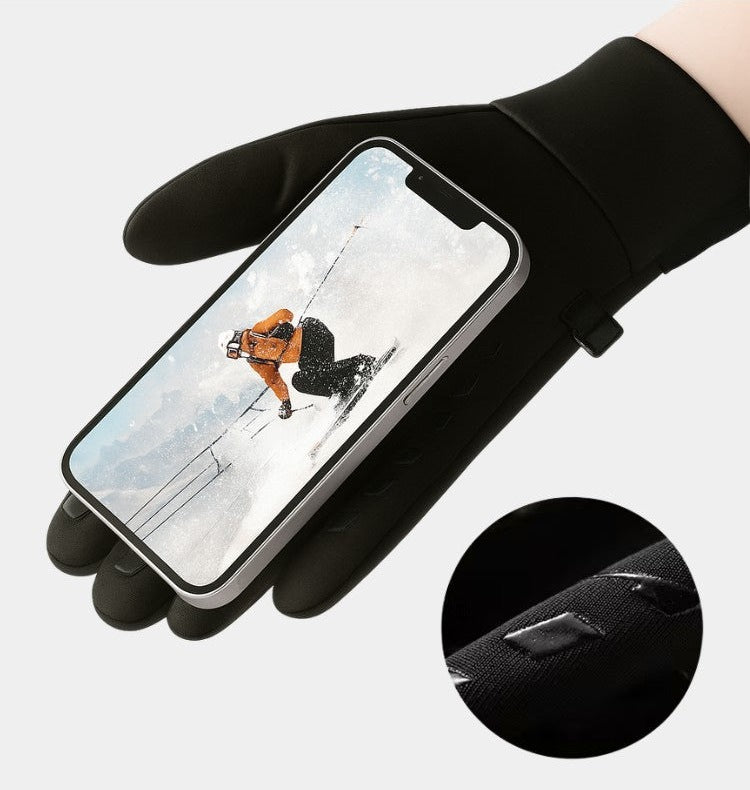 Winterhandschoenen met touchscreen-vinger, antislipprint en ritsvakje - beeld 3