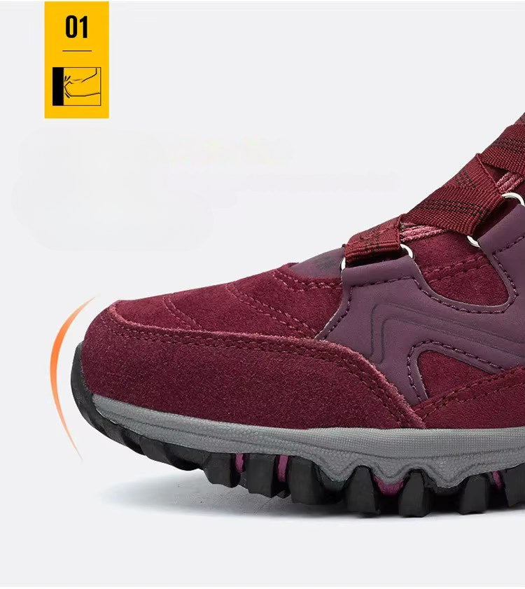 Unisex winterschoenen met elastische banden en bontkraag
