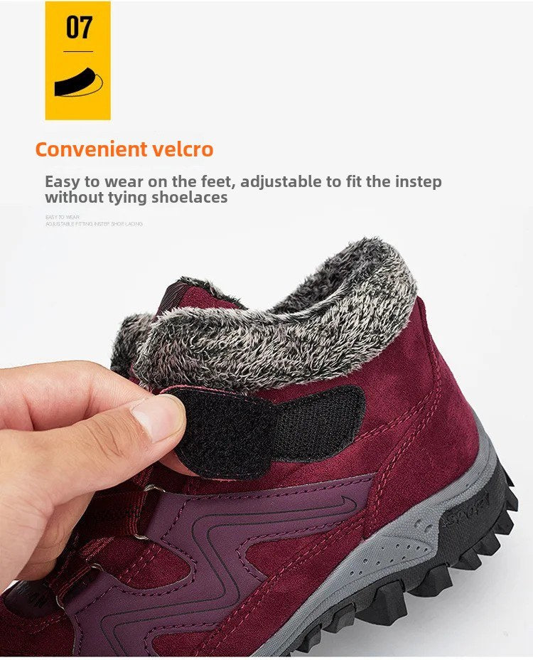 Unisex winterschoenen met elastische banden en bontkraag