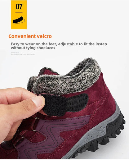 Unisex winterschoenen met elastische banden en bontkraag