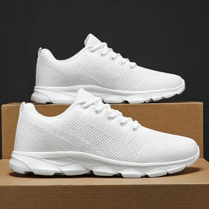 Herensneakers van mesh met lichte schokdempende zool en veters - beeld 2