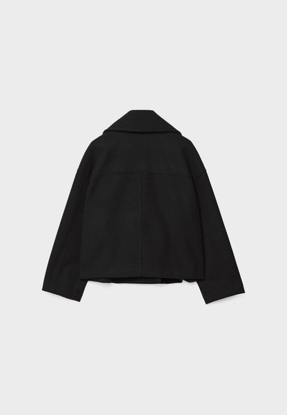Korean Fashion - Korte Dames Jas met Dubbele Rij Knopen en Tijdloos Design