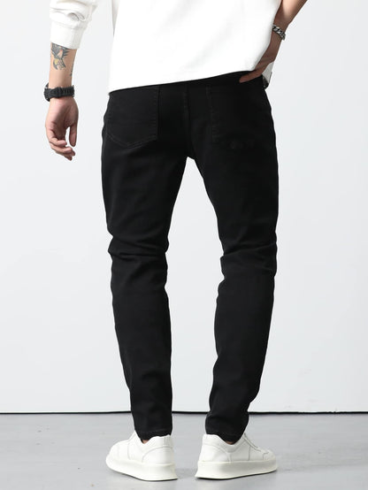 Zwarte skinny jeans voor heren met smalle pijp tot aan de enkel en vijf zakken - beeld 2