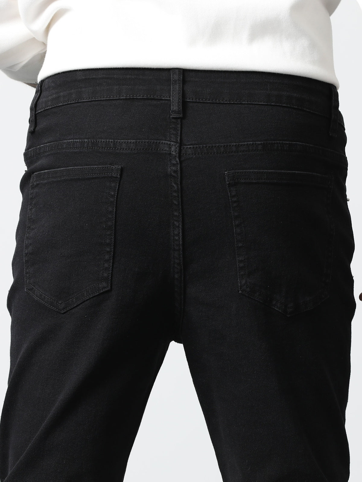Zwarte skinny jeans voor heren met smalle pijp tot aan de enkel en vijf zakken - beeld 4