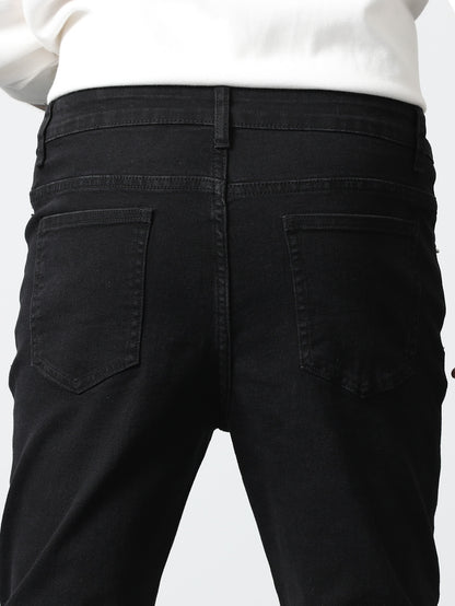 Zwarte skinny jeans voor heren met smalle pijp tot aan de enkel en vijf zakken - beeld 4